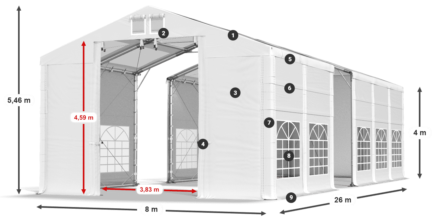 Roof: MS 580 PVC Walls: SD 500 PVC