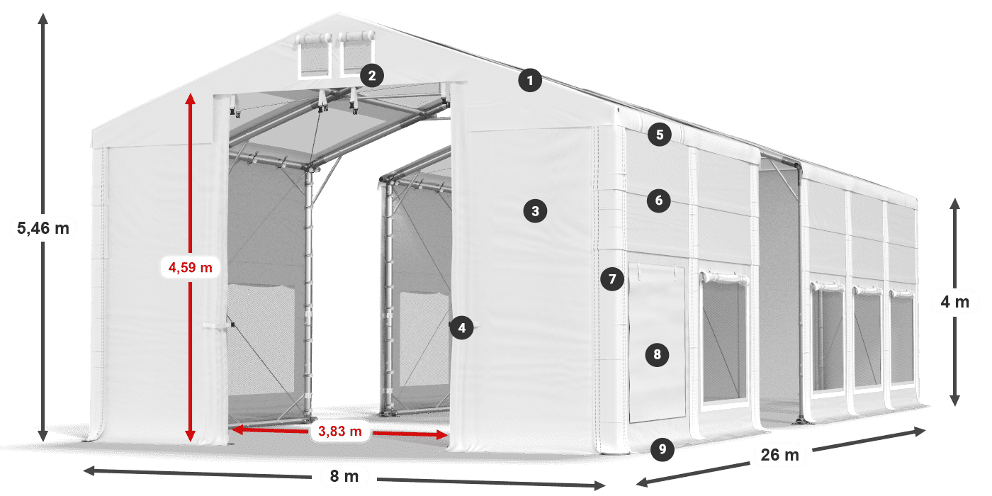 Roof: MS 580 PVC Walls: SD 500 PVC