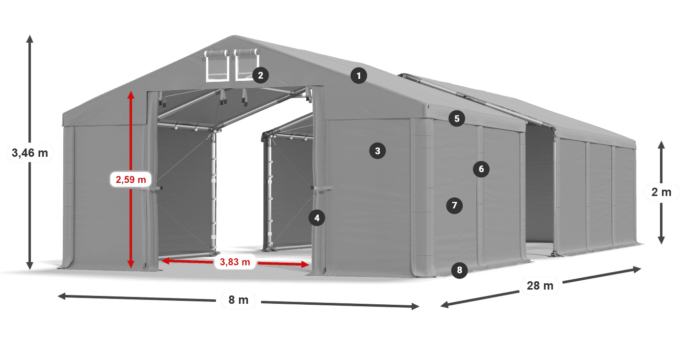 Roof: FR 620 PVC Walls: SD 500 PVC