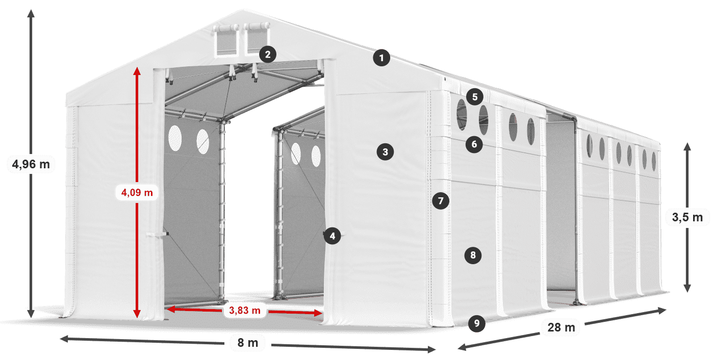Roof: MS 580 PVC Walls: SD 500 PVC