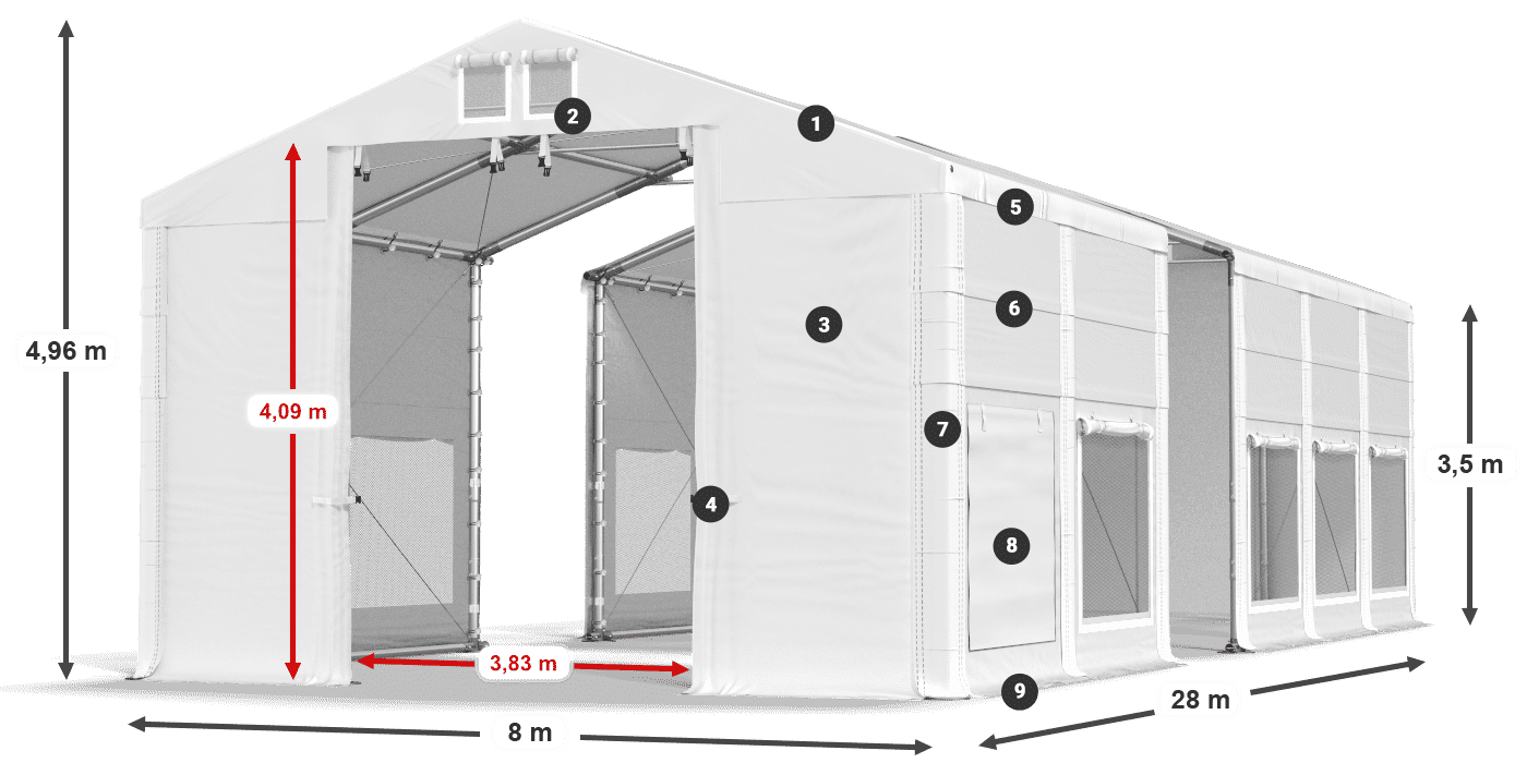 Roof: MS 580 PVC Walls: SD 500 PVC