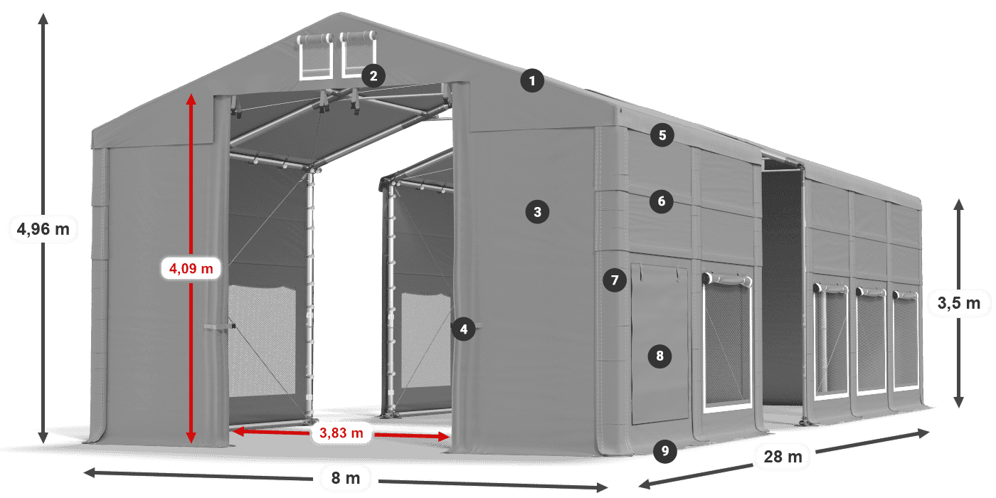 Roof: MS 580 PVC Walls: SD 500 PVC