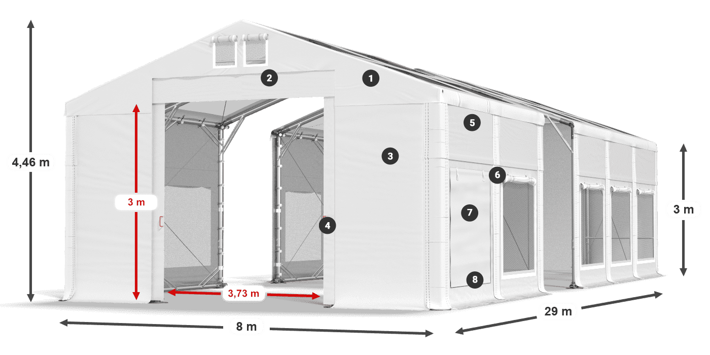 Roof: MS 580 PVC Walls: SD 500 PVC