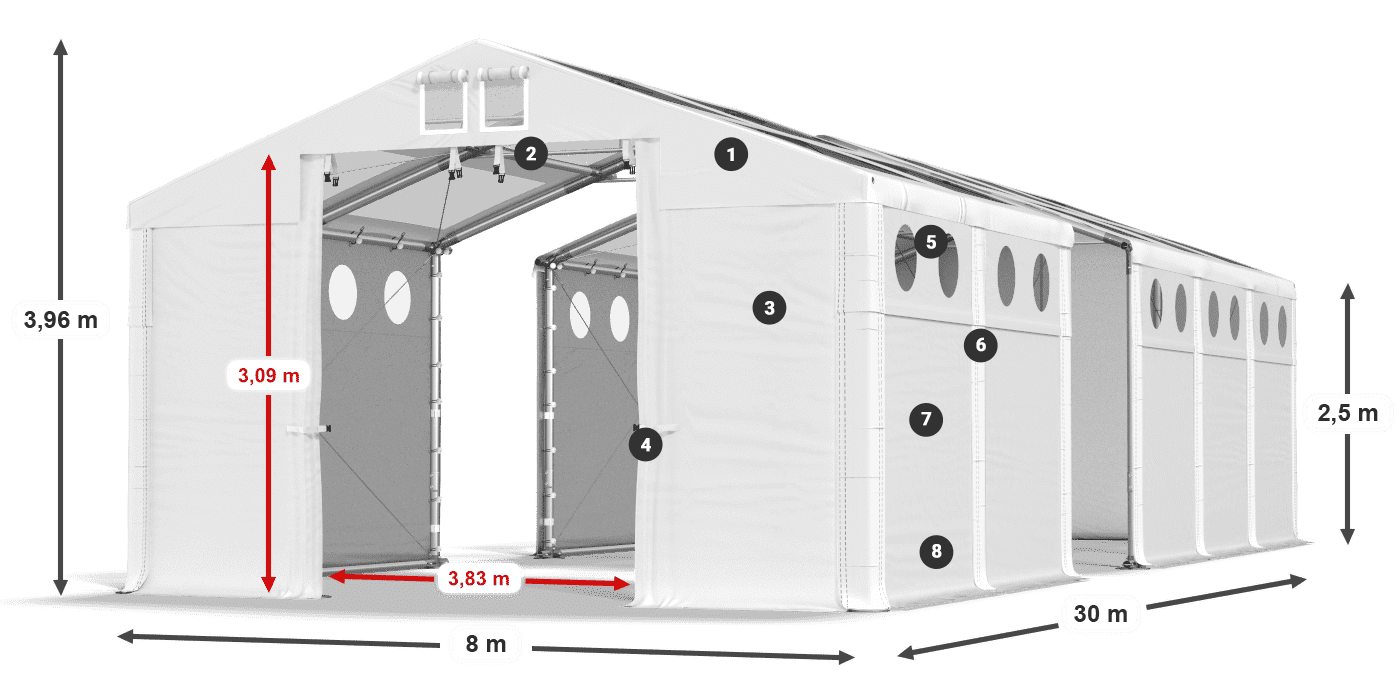Roof: MS 580 PVC Walls: SD 500 PVC