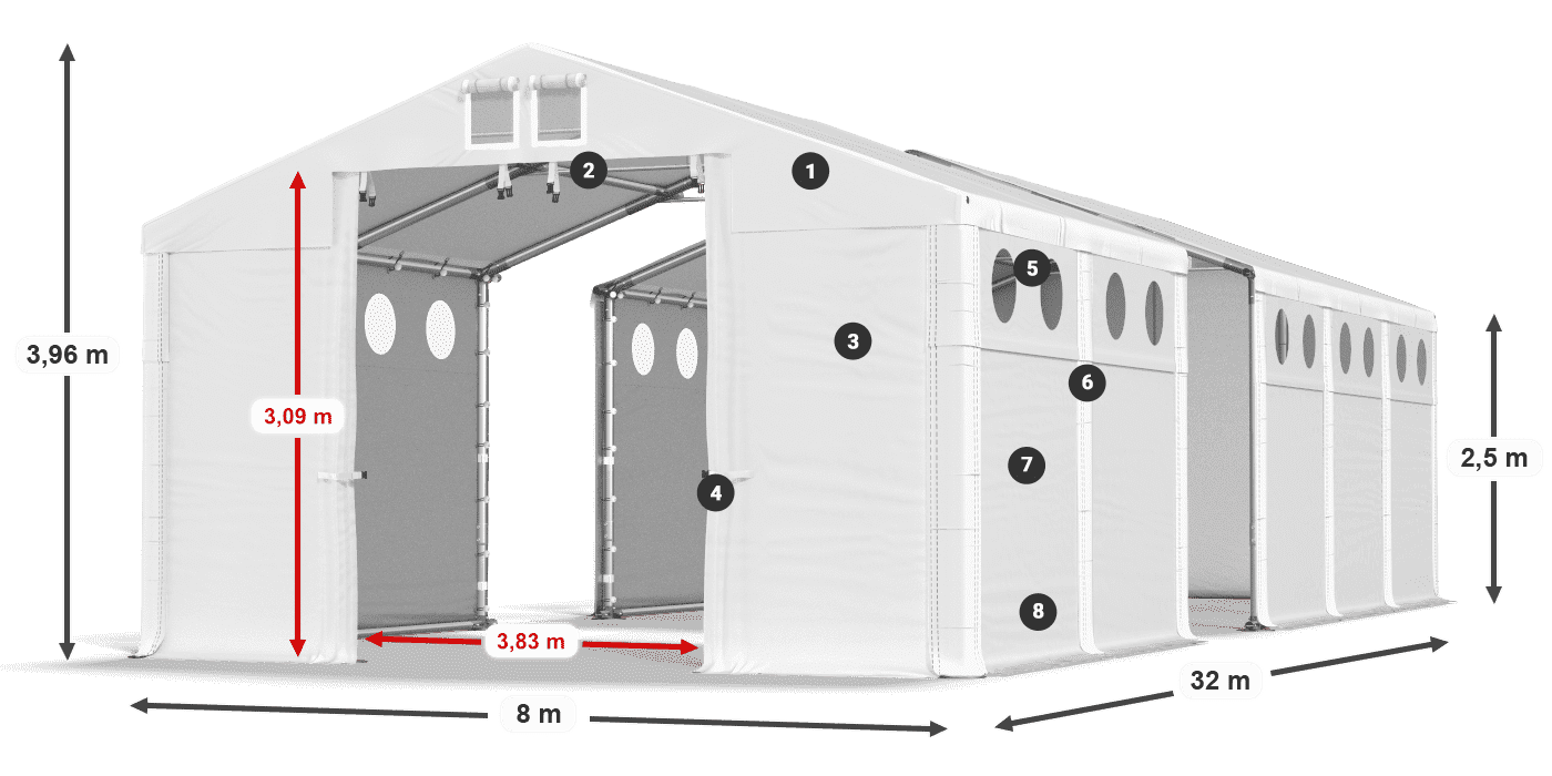 Roof: MS 580 PVC Walls: SD 500 PVC