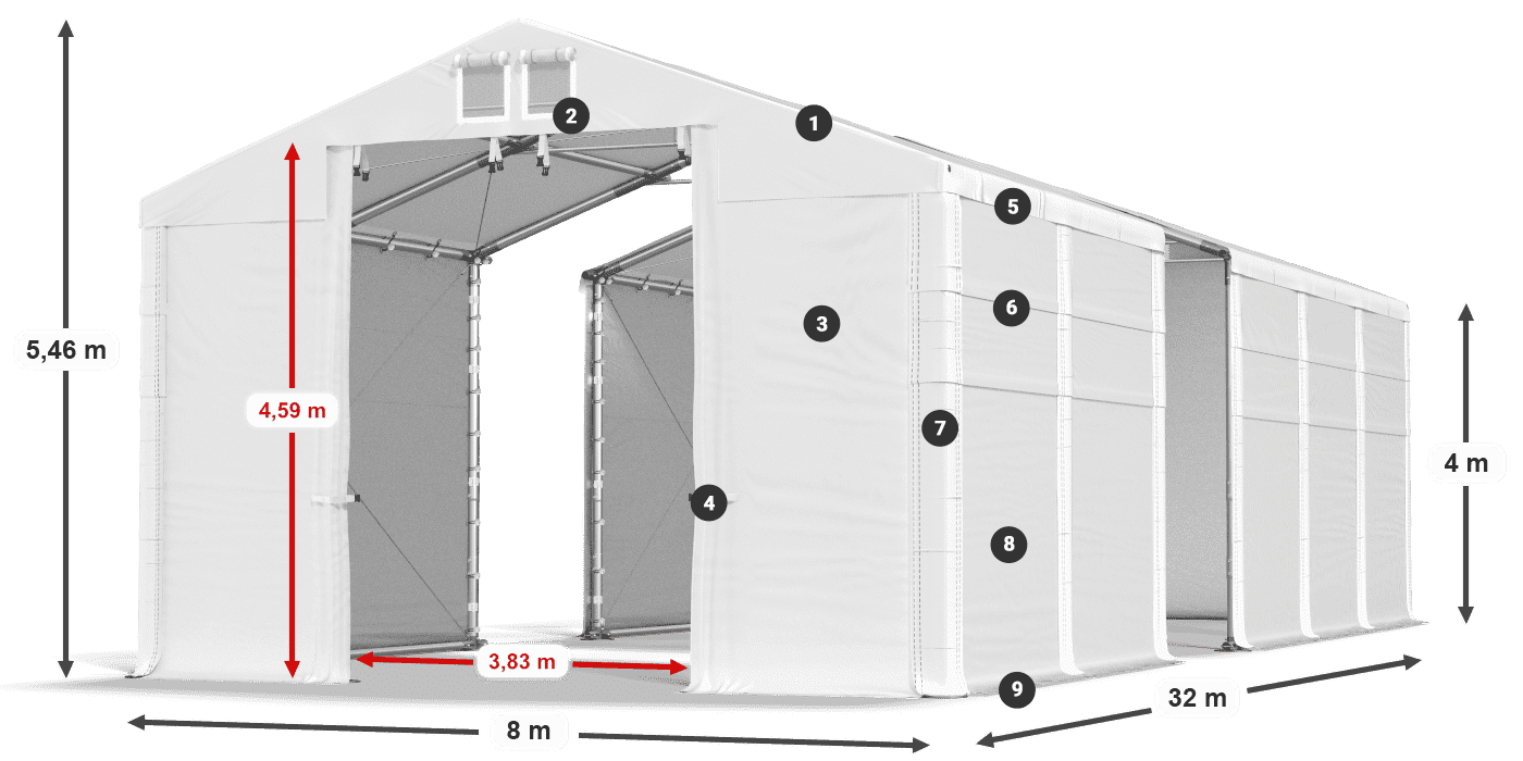 Roof: SD 560 PVC Walls: MS 580 PVC