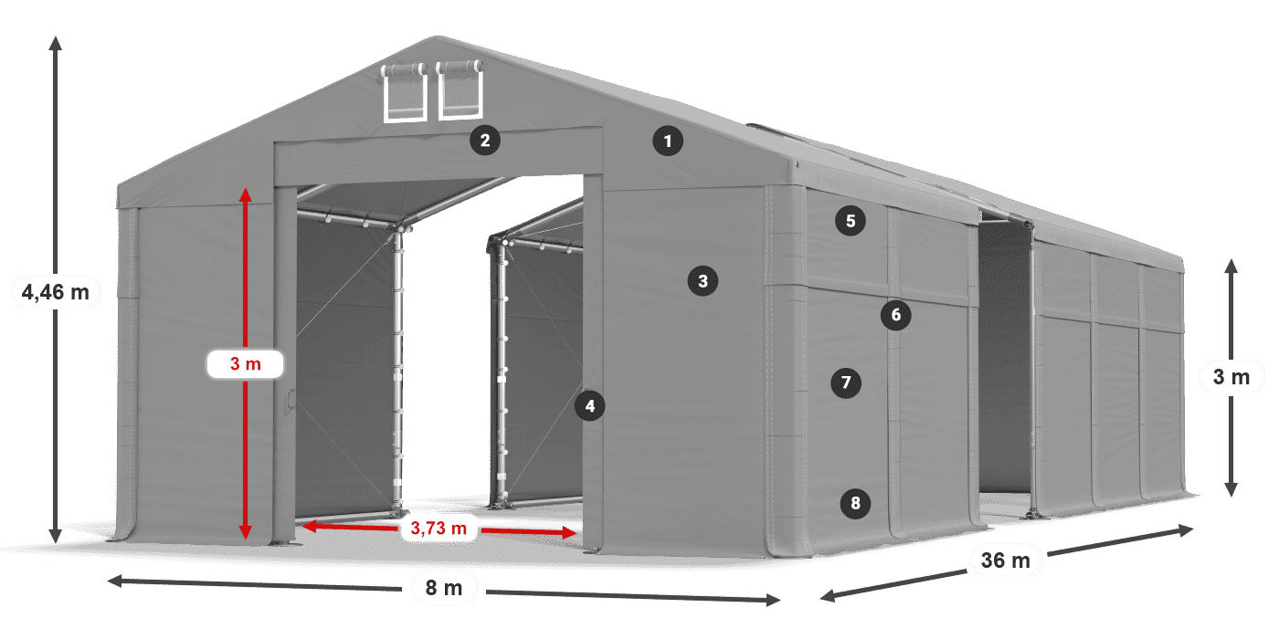 Roof: FR 620 PVC Walls: MS 580 PVC