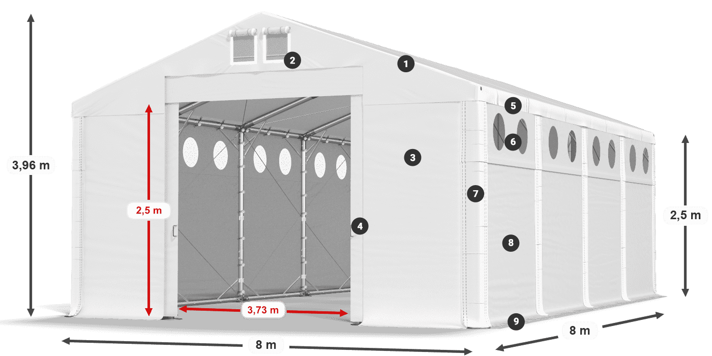 Roof: MS 580 PVC Walls: SD 500 PVC