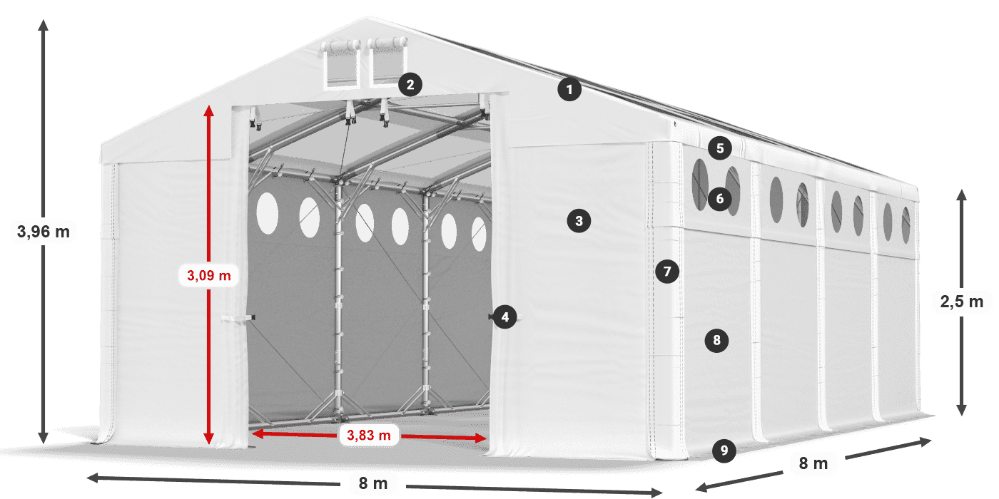 Roof: MS 580 PVC Walls: SD 500 PVC