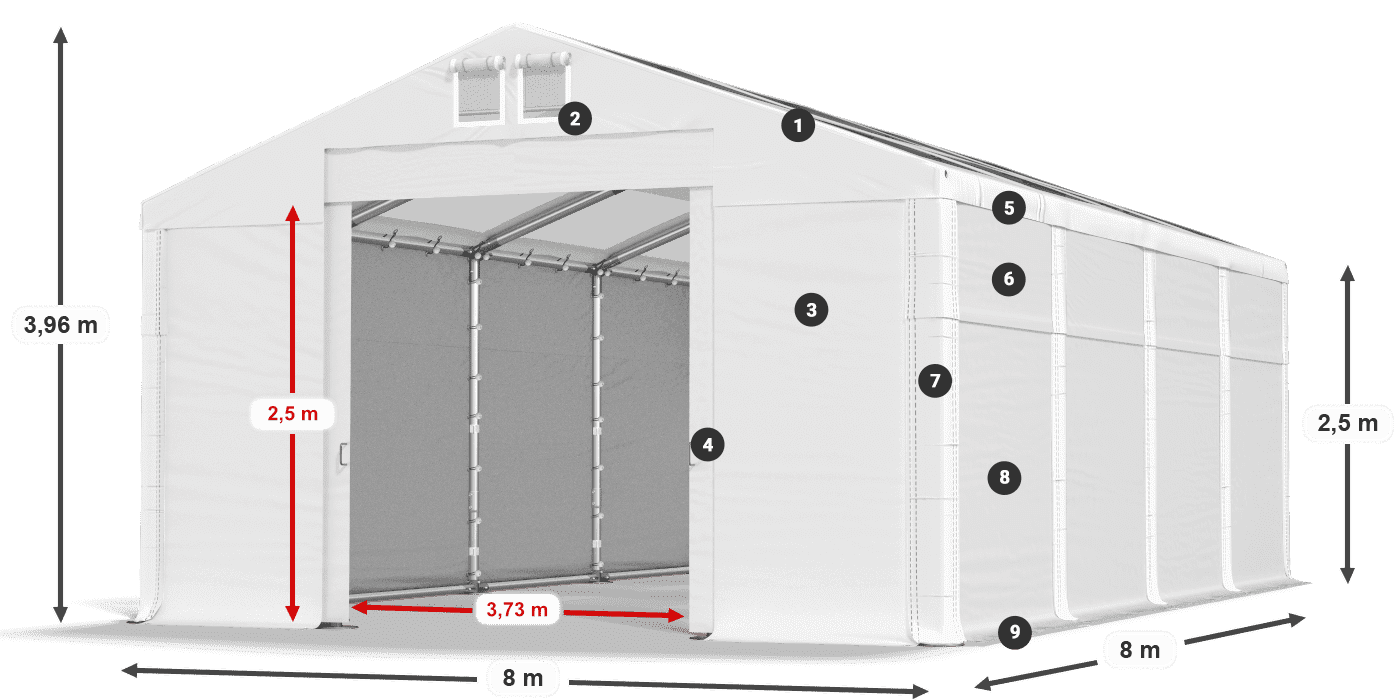 Roof: MS 580 PVC Walls: SD 500 PVC