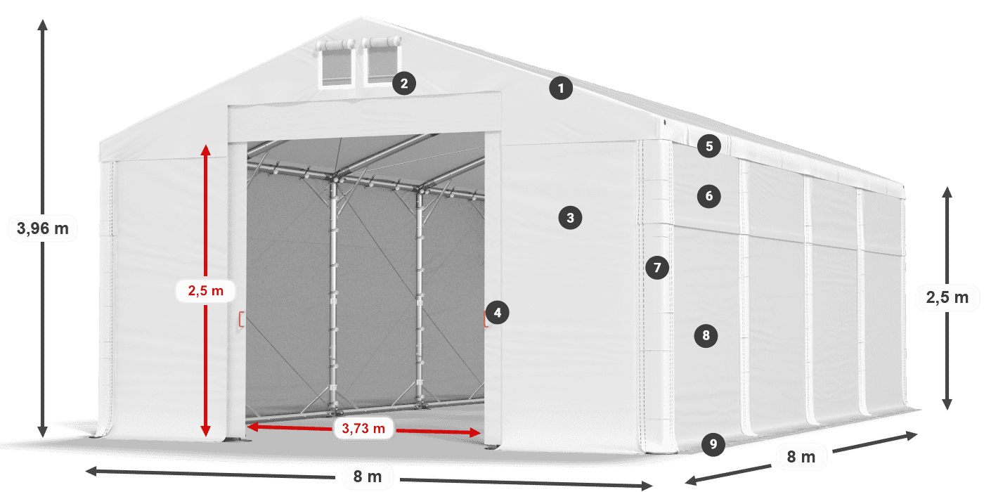 Roof: SD 560 PVC Walls: FR 620 PVC