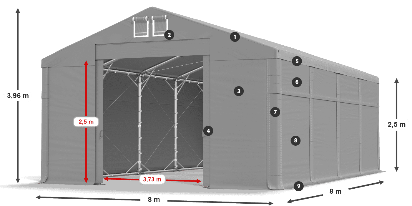 Roof: SD 560 PVC Walls: FR 620 PVC