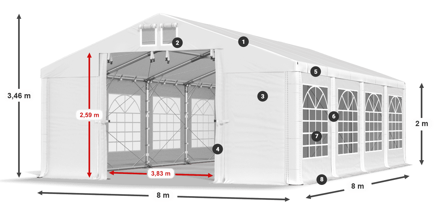 Roof: FR 620 PVC Walls: SD 500 PVC