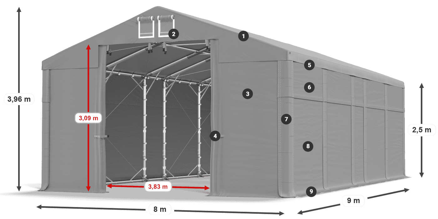 Roof: MS 580 PVC Walls: SD 500 PVC