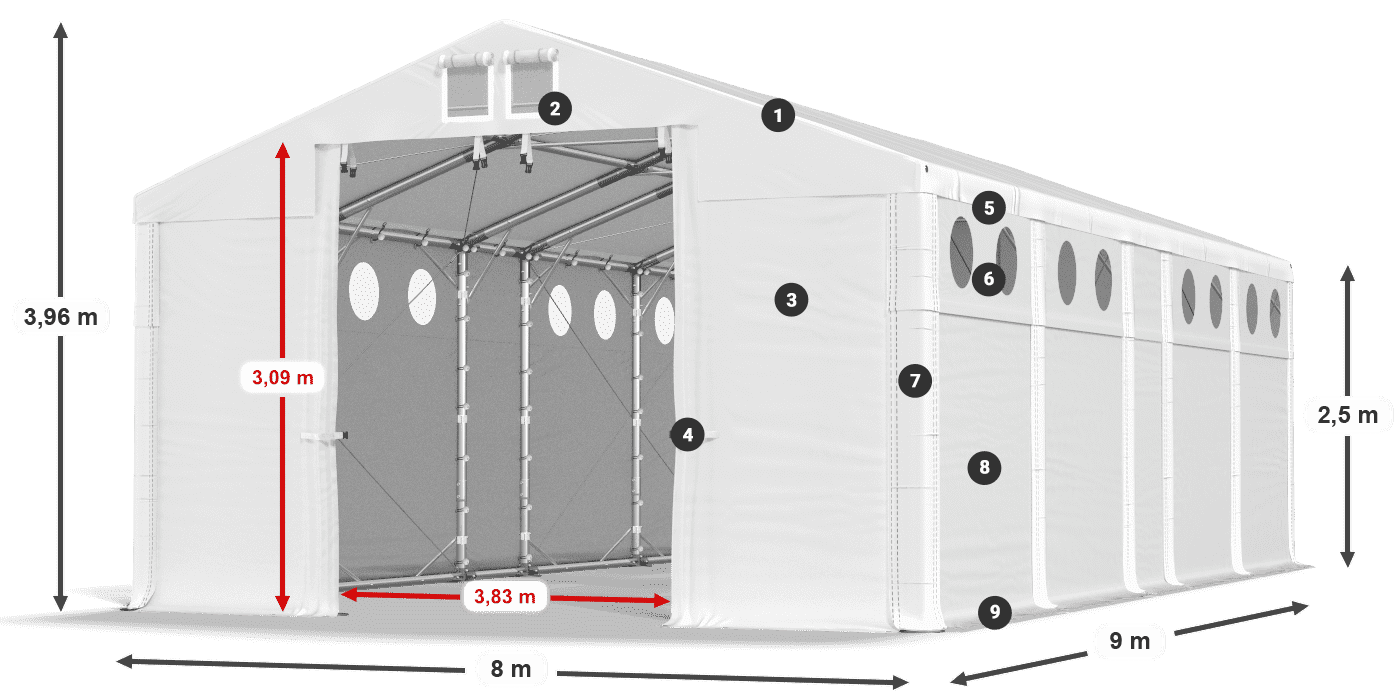 Roof: MS 580 PVC Walls: SD 500 PVC