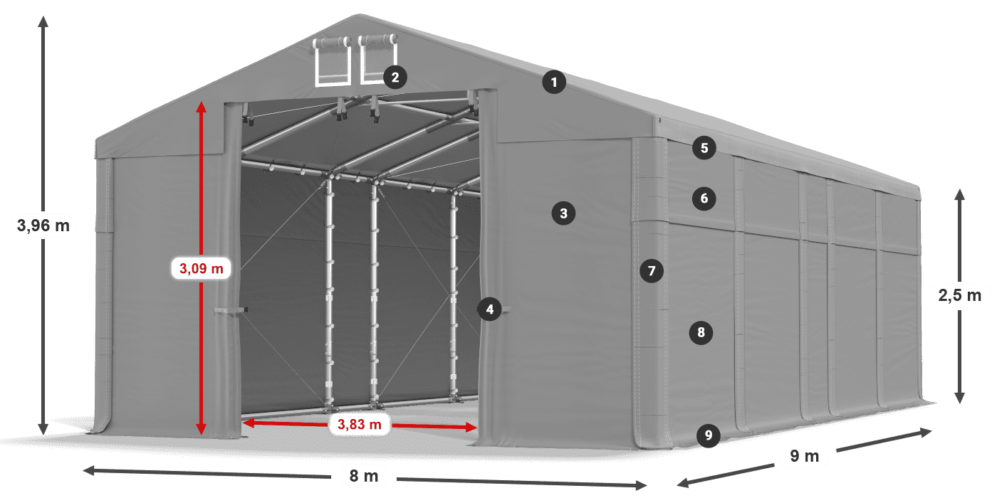 Roof: MS 580 PVC Walls: SD 500 PVC
