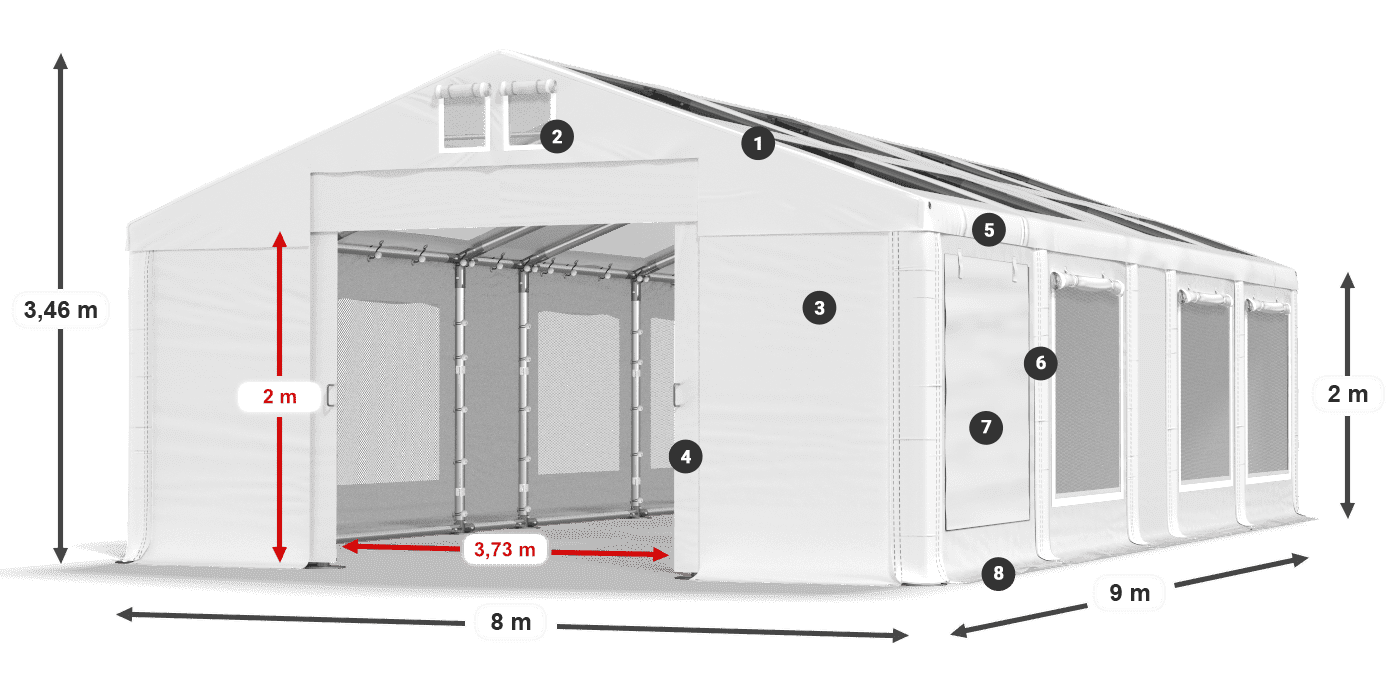 Roof: MS 580 PVC Walls: SD 500 PVC