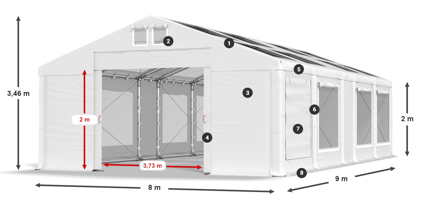 Roof: MS 580 PVC Walls: SD 500 PVC