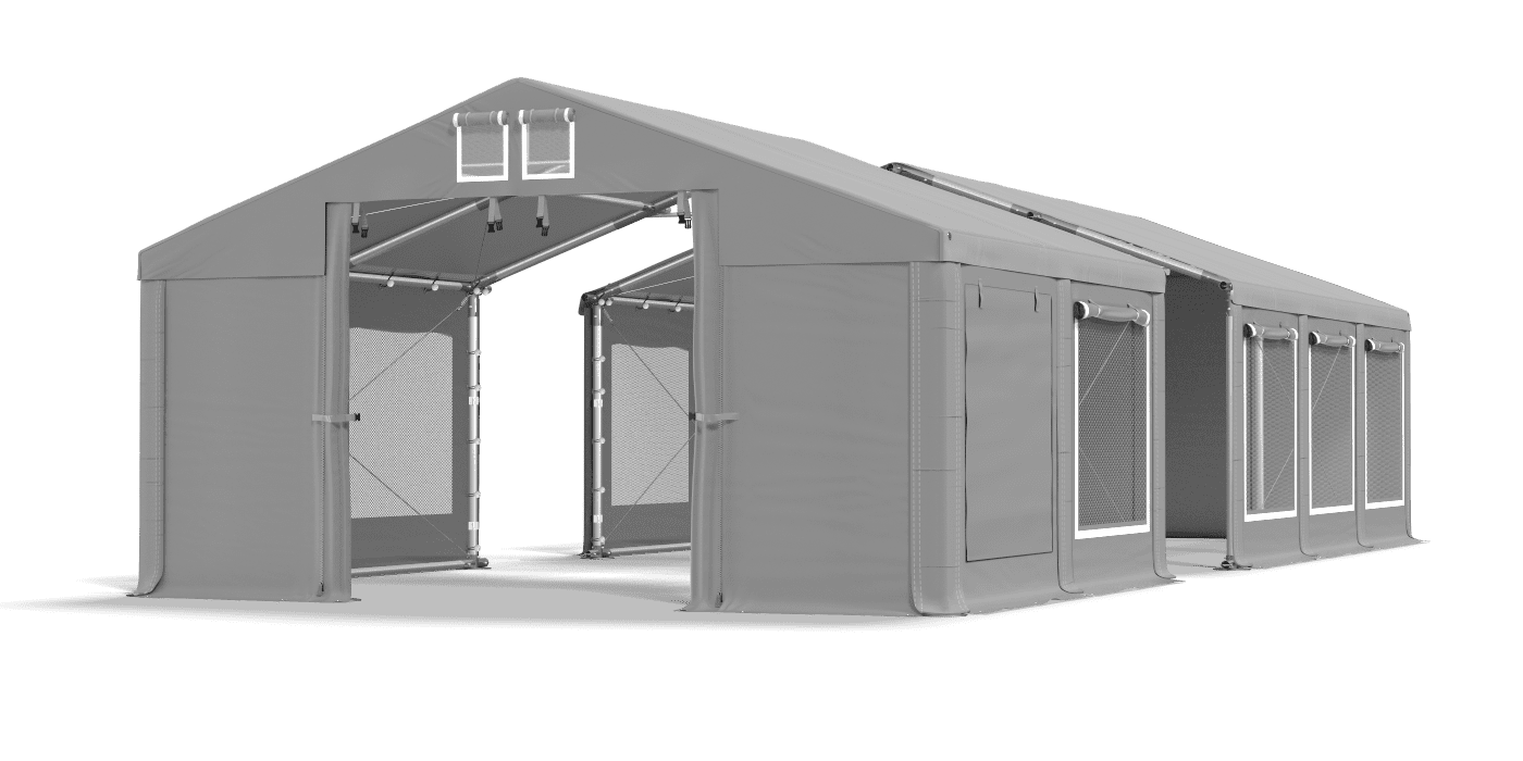 Open entrance tent