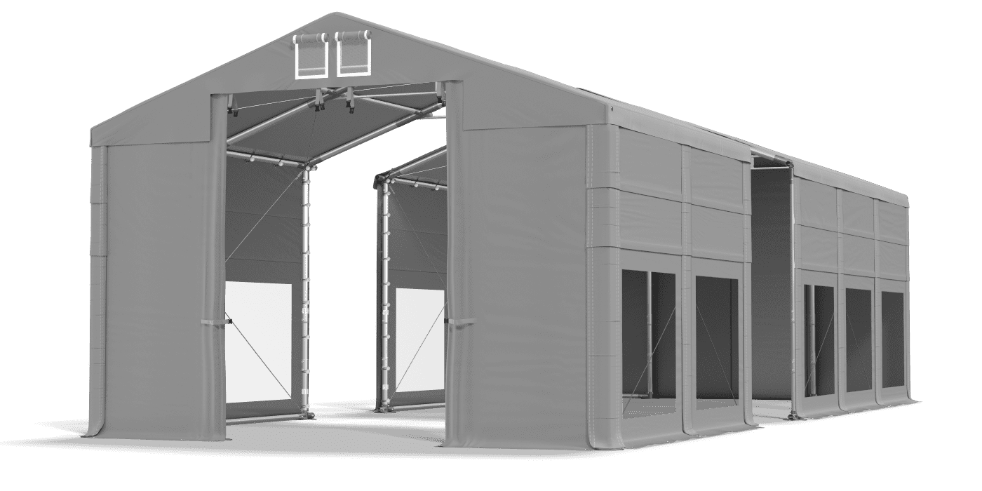 Open entrance tent