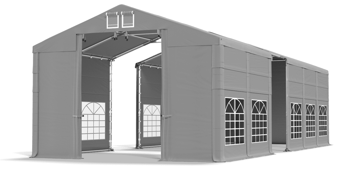 Open entrance tent