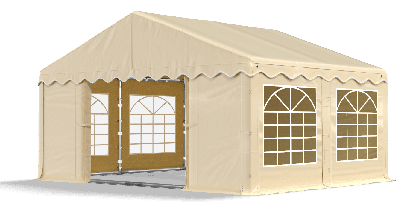 Open entrance tent