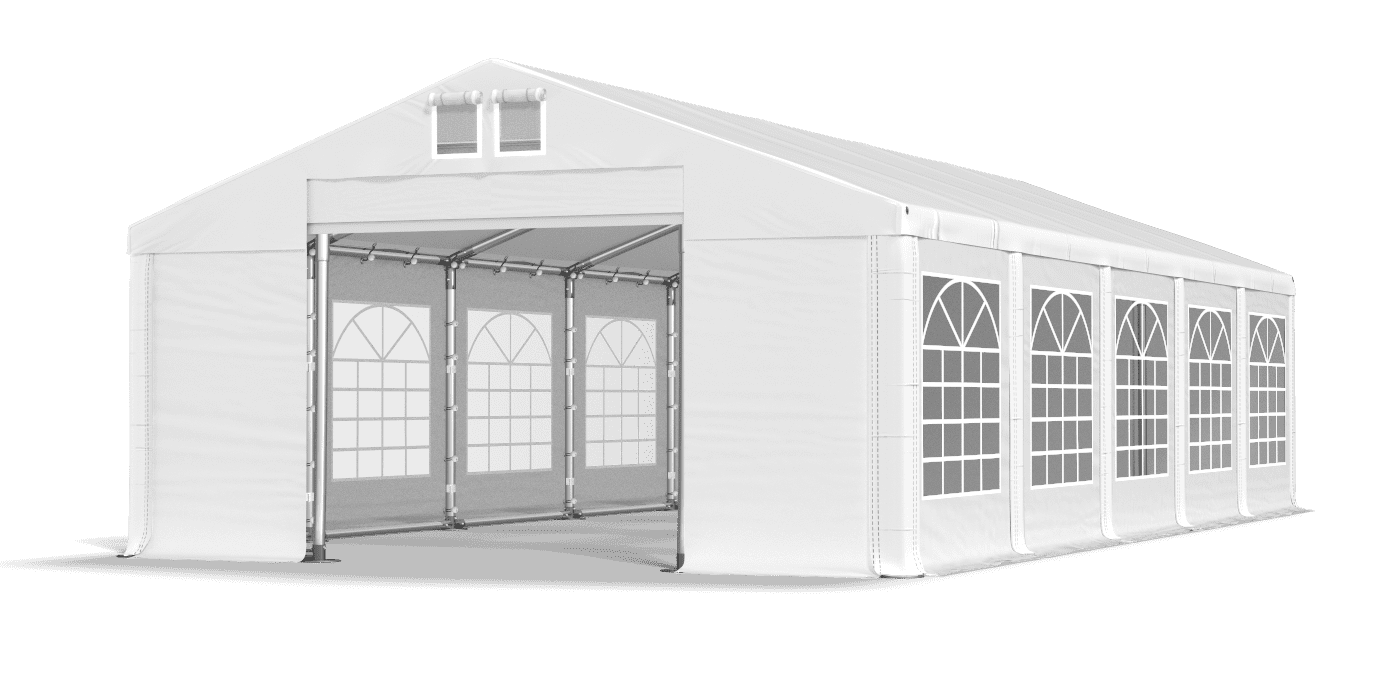 Open entrance tent