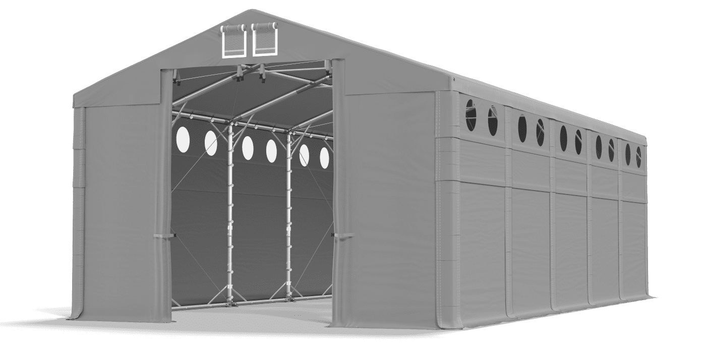 Open entrance tent