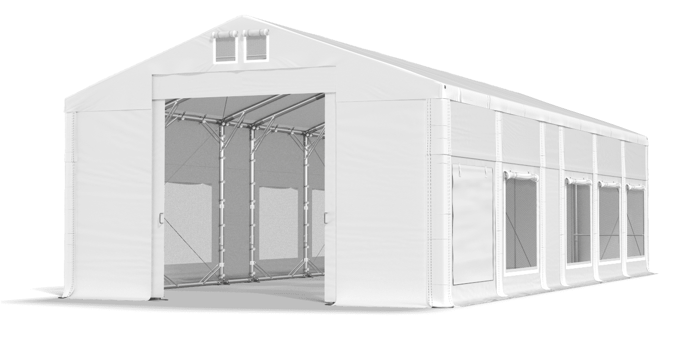 Open entrance tent