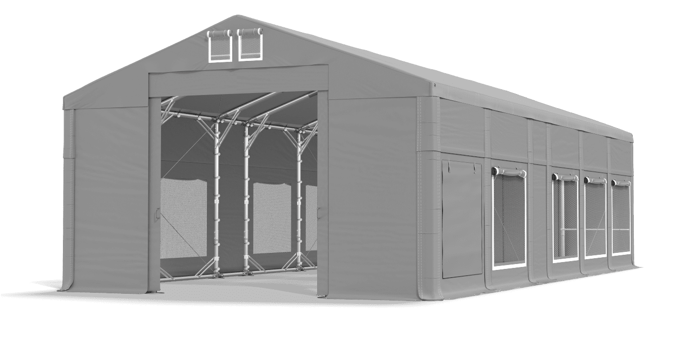 Open entrance tent