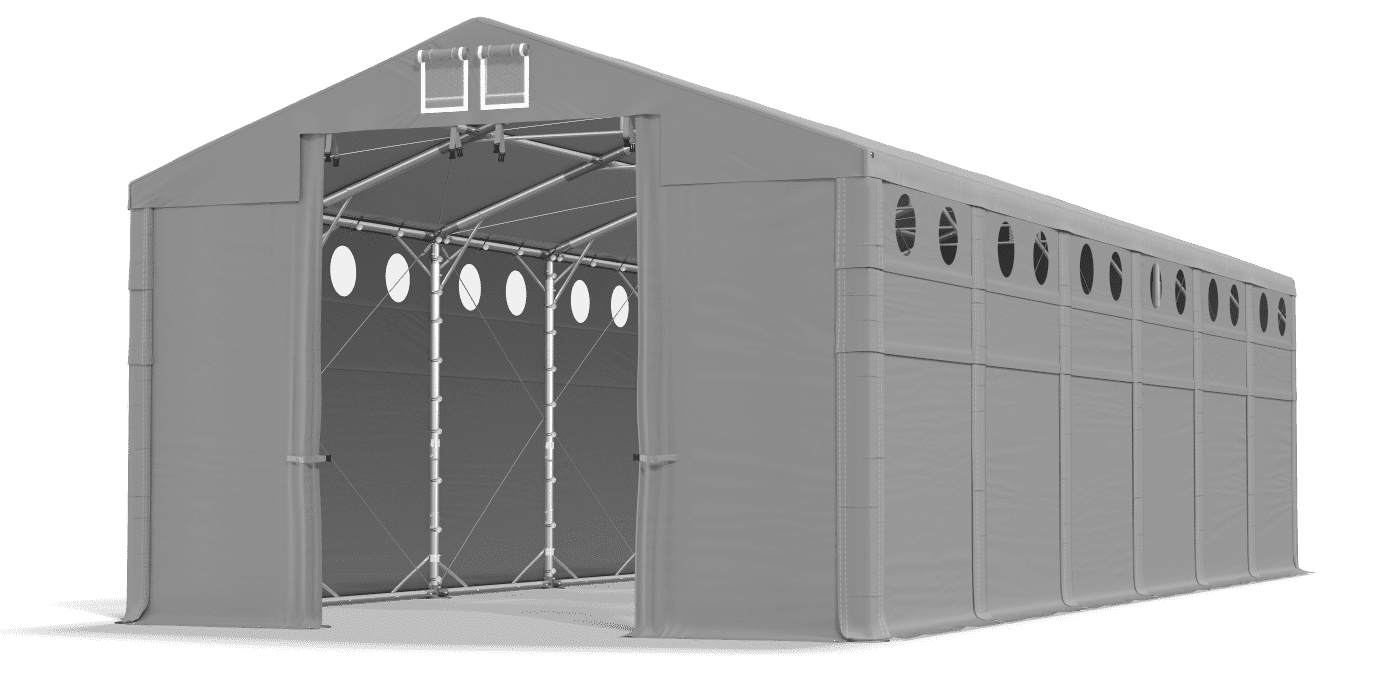 Open entrance tent