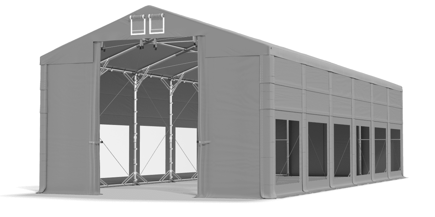 Open entrance tent