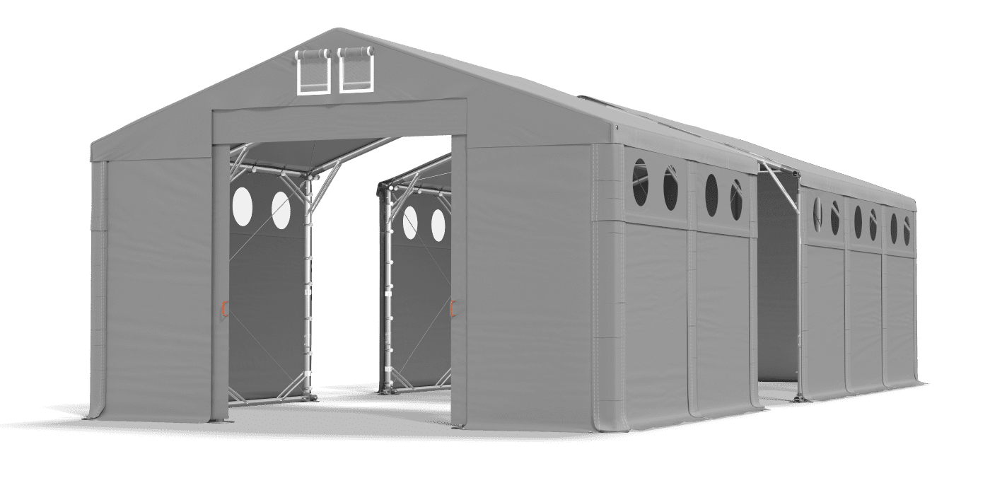 Open entrance tent