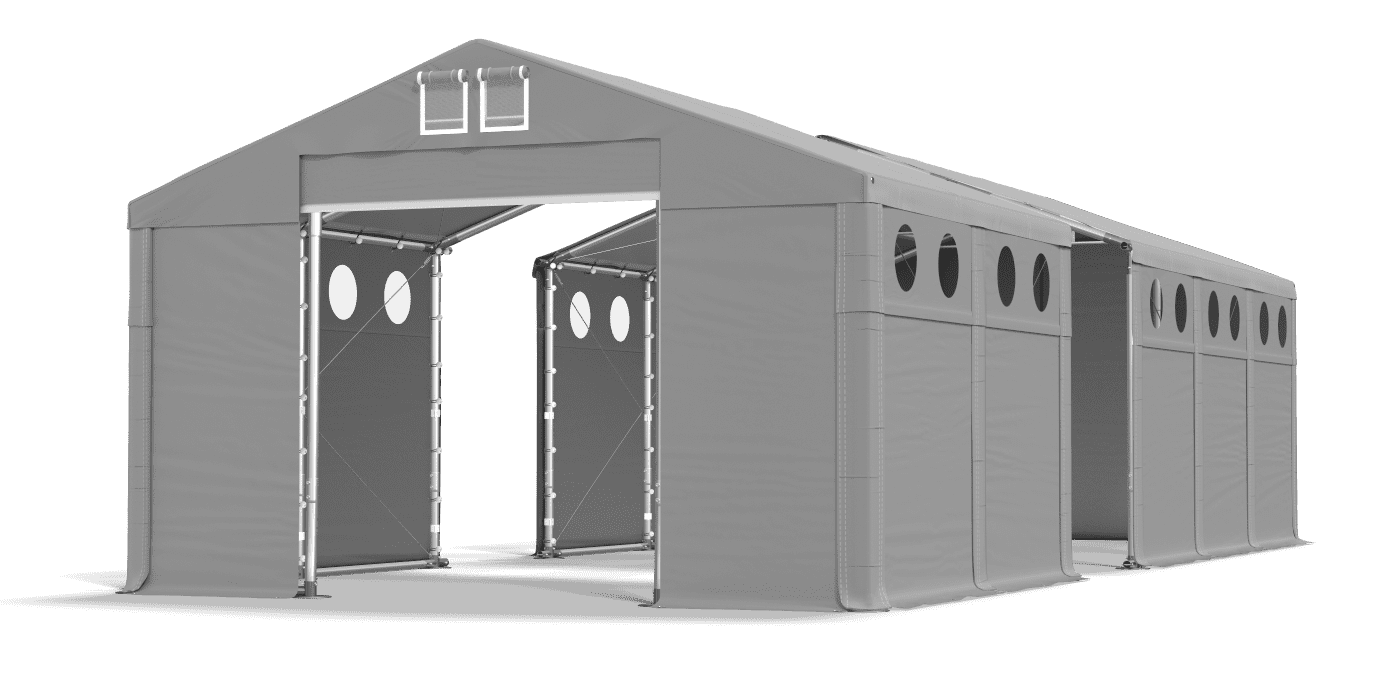 Open entrance tent