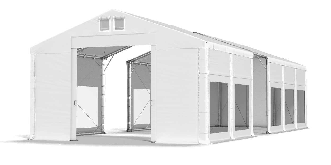 Open entrance tent