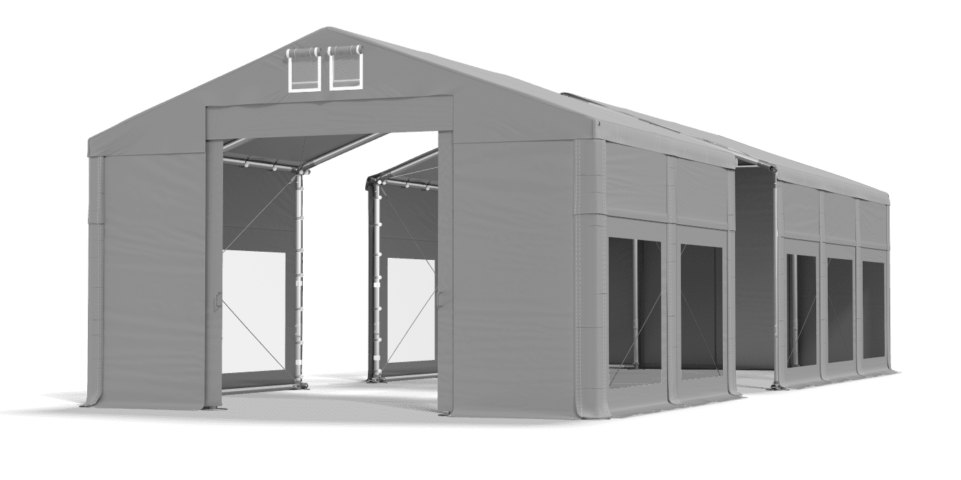 Open entrance tent