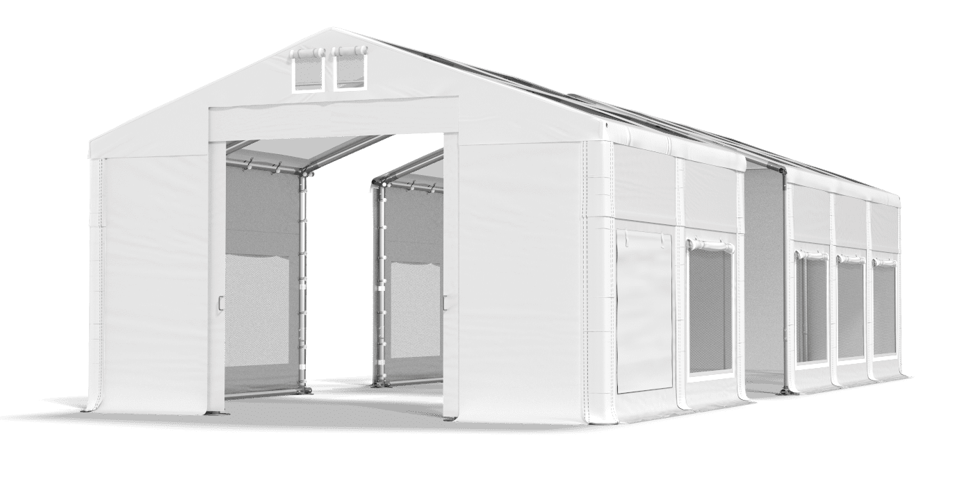 Open entrance tent