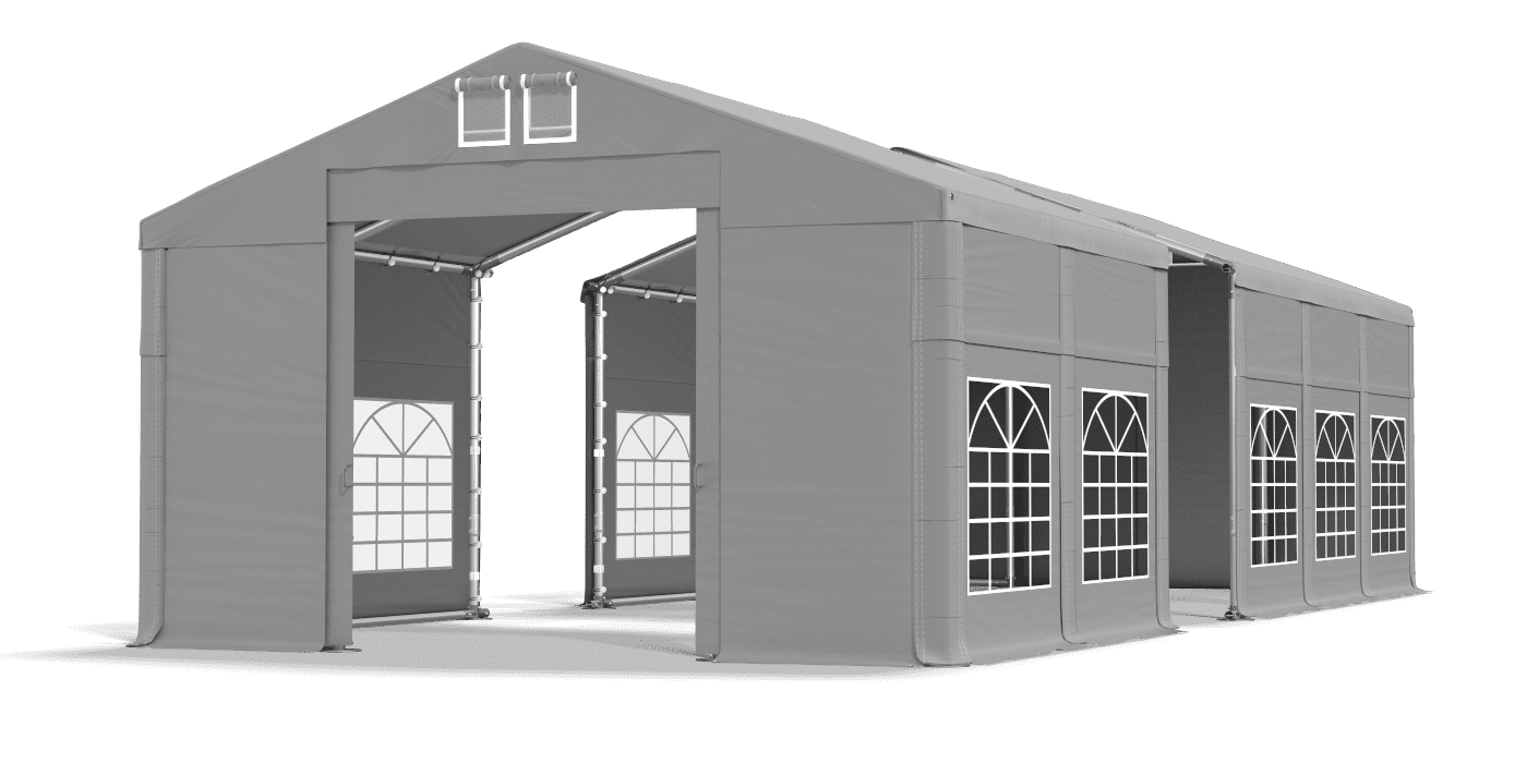 Open entrance tent