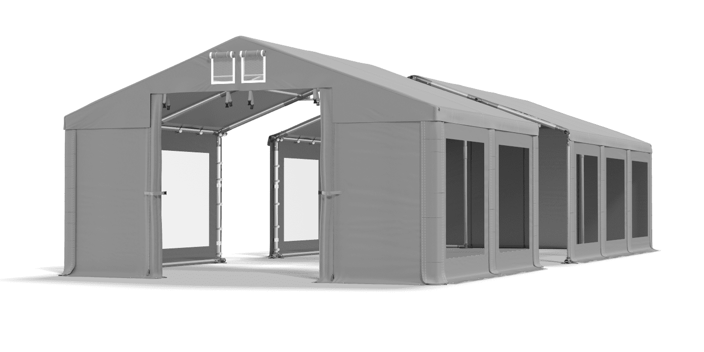 Open entrance tent