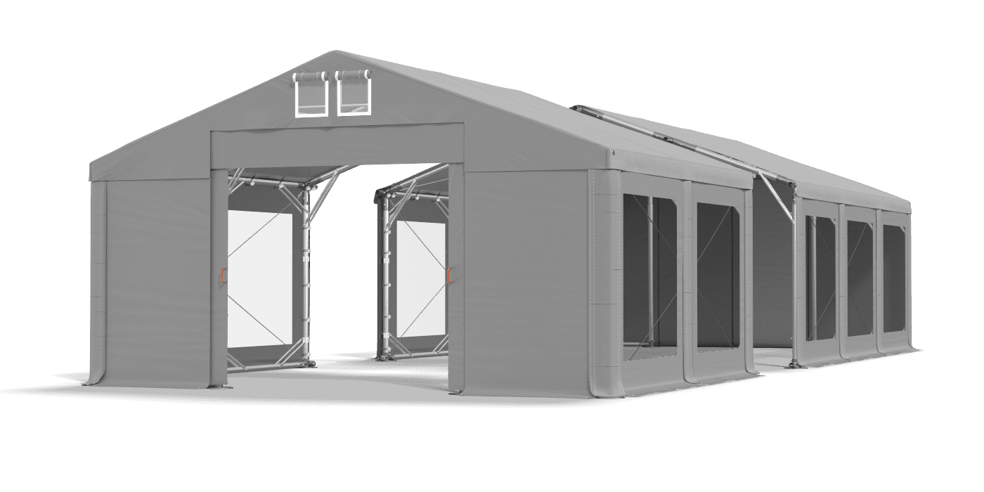 Open entrance tent
