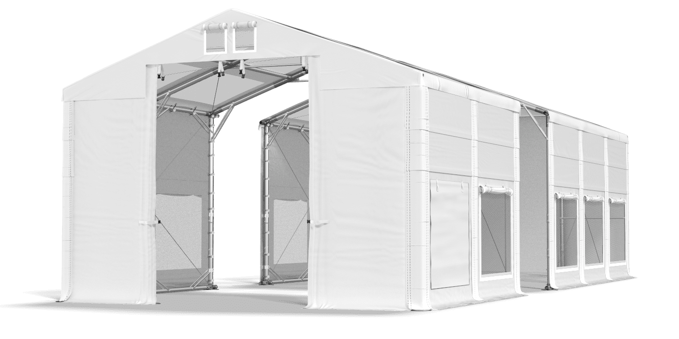 Open entrance tent