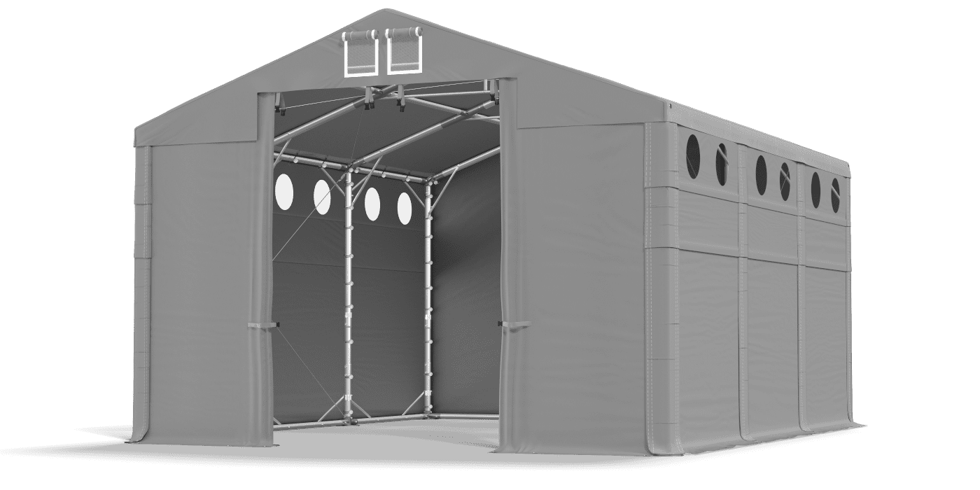 Open entrance tent