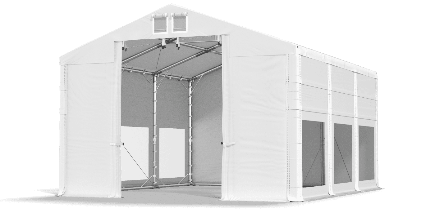 Open entrance tent