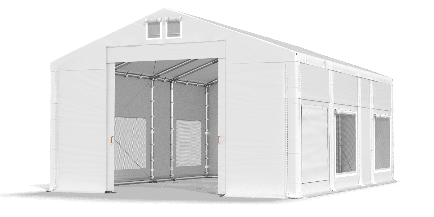 Open entrance tent