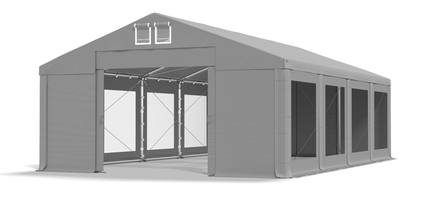 Open entrance tent