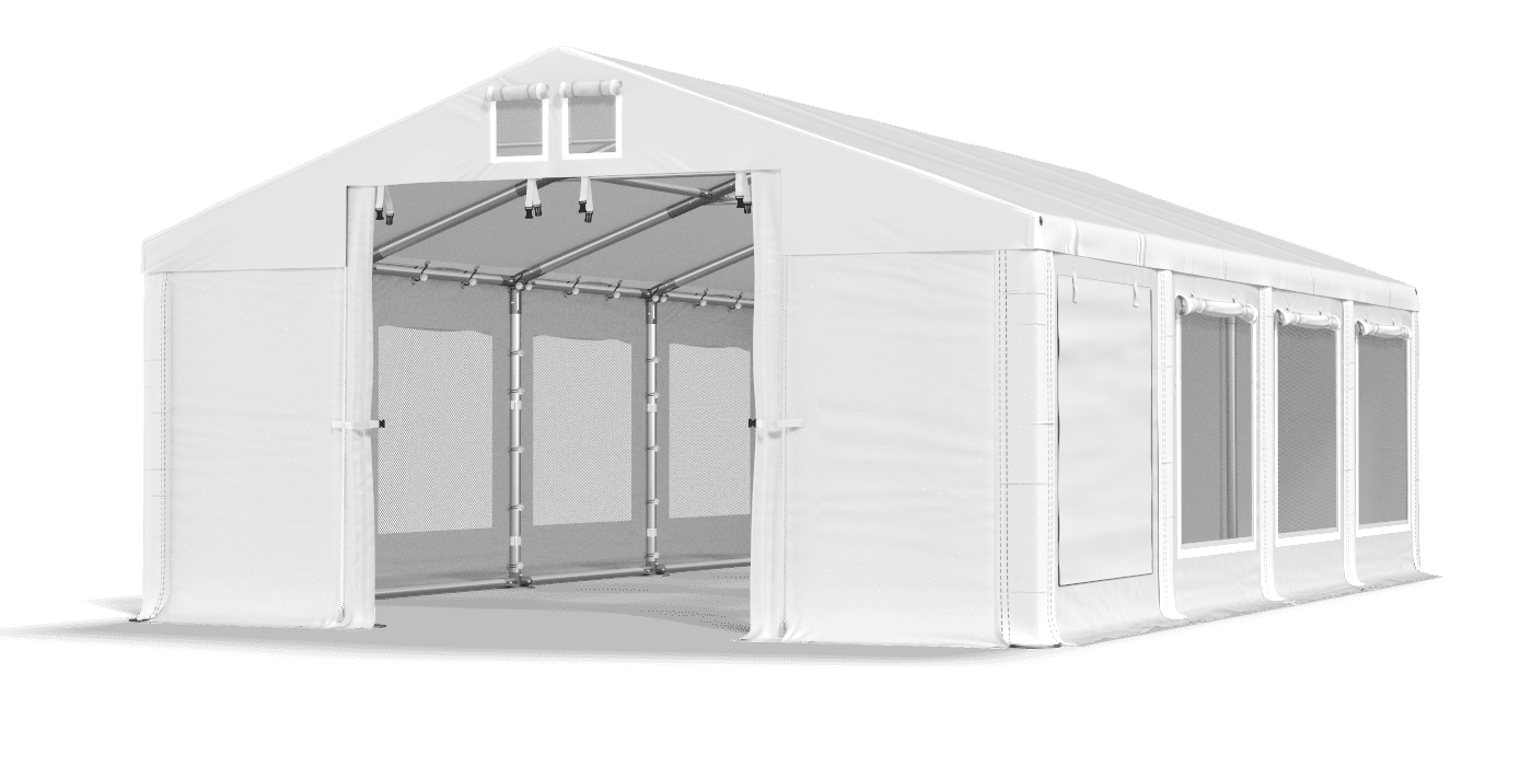 Open entrance tent