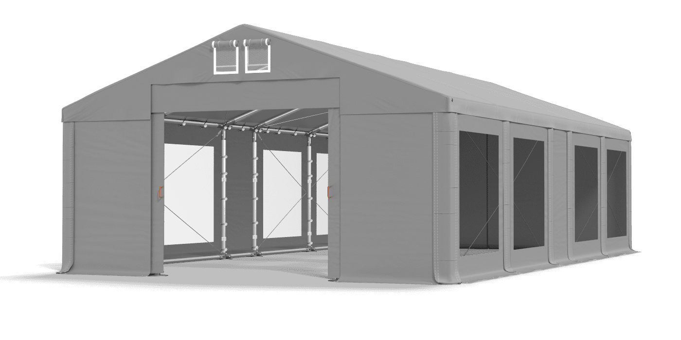 Open entrance tent