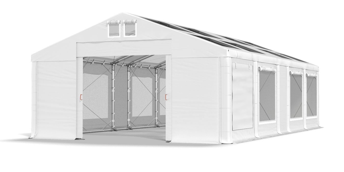 Open entrance tent