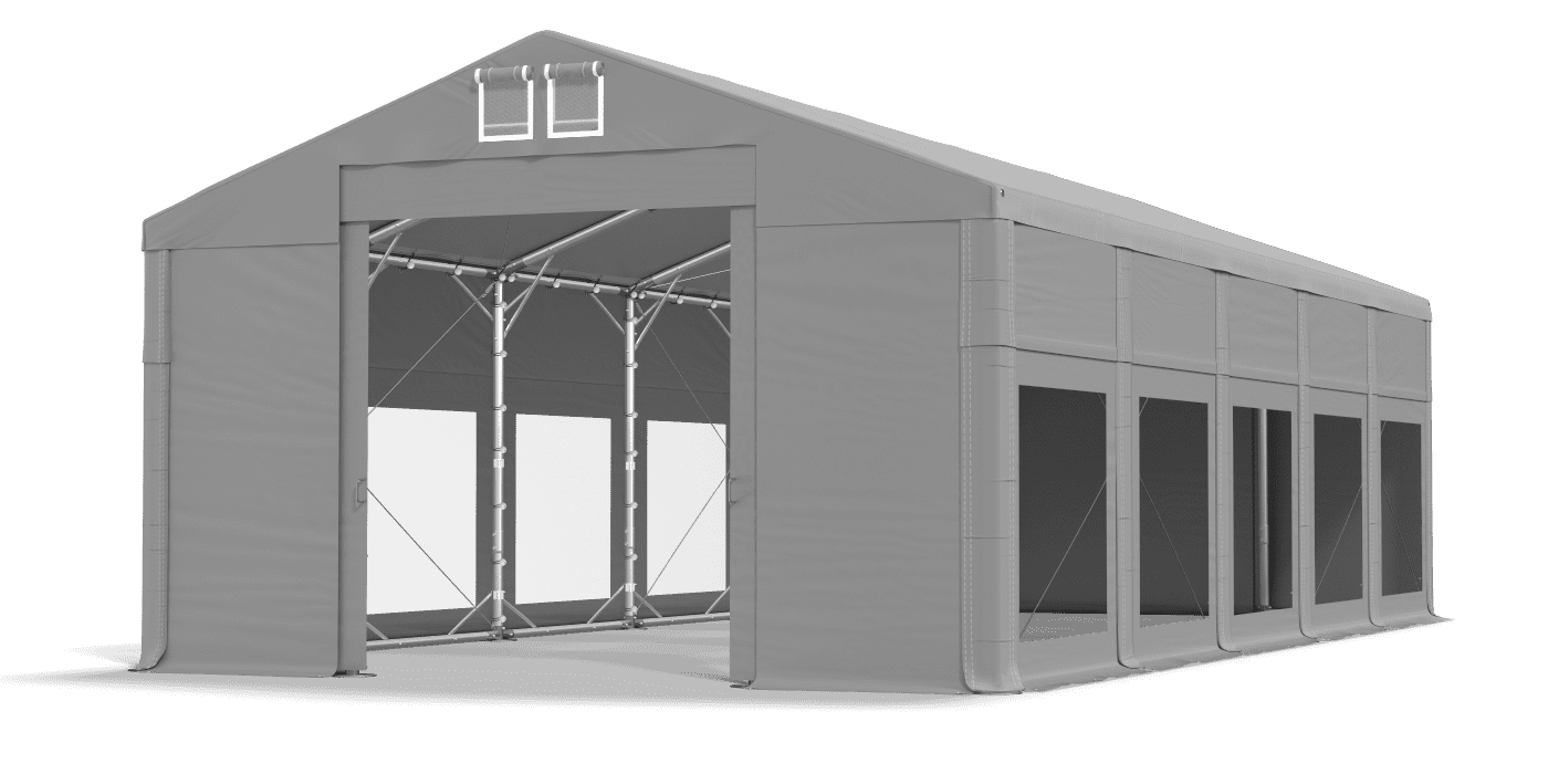 Open entrance tent