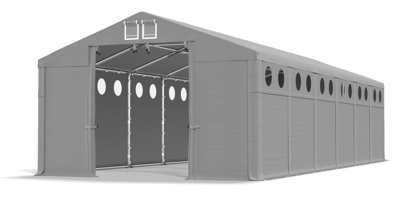 Open entrance tent
